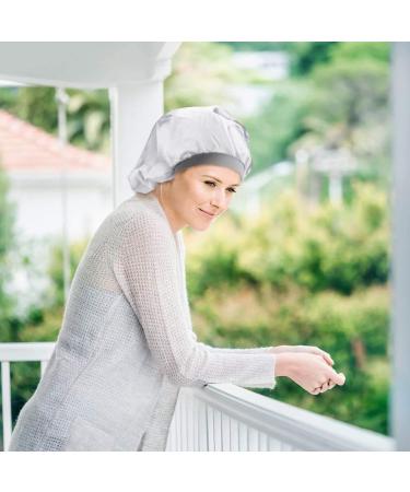 Satin Sleep Cap Set for Women - Elastic Wide Band Bonnet for Good Night Sleep (3 Pieces, Silver, Black, Wine Red) - Buy Online on GoSupps.com