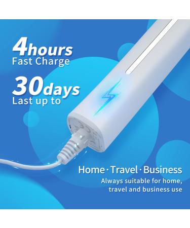 Seago Sonic Toothbrush - Rechargeable Electric Toothbrush with 8 Brush Heads | 30-Day Battery Life | 5 Modes & Smart Timer | For Adults and Kids (M8-White) - Buy Online on GoSupps.com