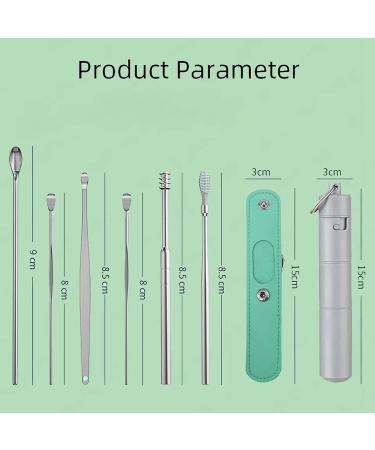 LUXIOO 6PCS Ear Cleaning Master Set - Professional Spiral Design Stainless Steel Earwax Removal Kit for Ear Care - Purple - Buy Online on GoSupps.com