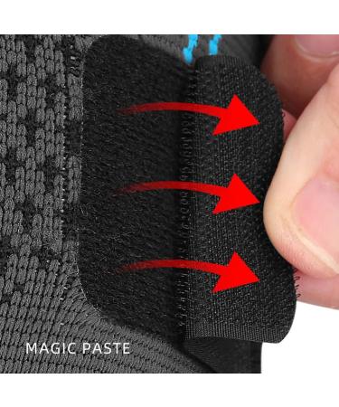 RooRuns All-Day Comfort Knee Brace - Adjustable for Men & Women 2 Pairs Ideal for Arthritis Joint Pain & Sports Injuries - Blue Medium - Buy Online on GoSupps.com