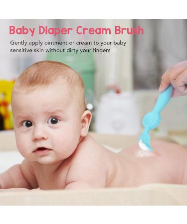Baby Diaper Cream Spatula - Soft Silicone Brush with Suction Base (Blue) - Buy Online on GoSupps.com