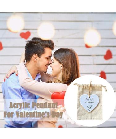 Plaque + Bag Thank You Gift for Friend Never Forget Difference You Make Hanging Ornament Acrylic Hanging Heart Plaque Gift Hanging for Best Heart Plaque Gift - Buy Online on GoSupps.com