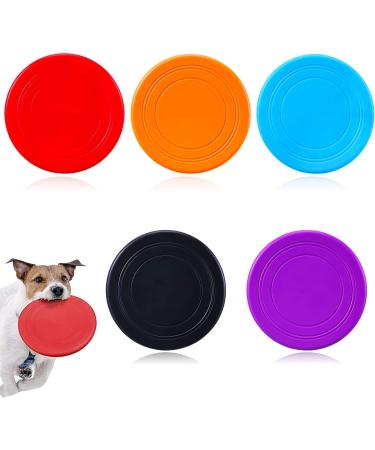 Yeahboom Frisbee Dog 5 pieces 15cm dog frisbee from natural rubber dog frisbee Klein dog free bite -proof dog frisbee rough dogs for dog training throwing catching and playing five colors