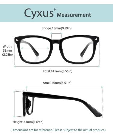 Cyxus Bifocal Reading Glasses for Men & Women - Blue Light Blocking Square Eyewear Classic Black 1.0x Magnification - Buy Online on GoSupps.com