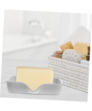 Amosfun Ceramic Soap Dish Soap Plate Stand Soap Storage Organizer Porcelain Soap Dish Sink Drain Ceramic Soap Container Portable Soap Storage Bath Sponges Nordic Ceramics White Tray - Buy Online on GoSupps.com