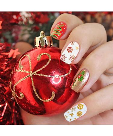 1500+ Christmas Nail Art Stickers - Self-Adhesive Santa, Snowflakes & More | 12 Large Sheets for Festive Nail Designs - Buy Online on GoSupps.com