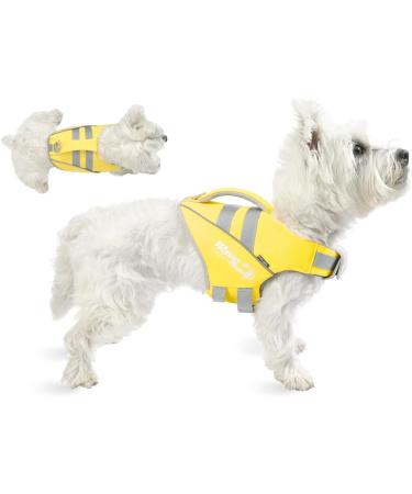 Zooland Dog Life Jacket - Excellent Buoyancy Adjustable & Durable Reflective Safety for Small to Large Dogs (XS Yellow) - Buy Online on GoSupps.com