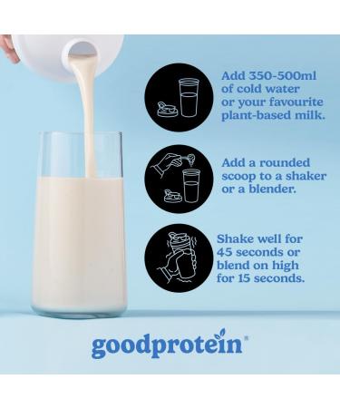 Good Protein Vegan Plant-based Protein Powder 100% Natural Non-GMO Dairy-free Gluten-free Soy-free No Added Sugar and Nothing Artificial. Vanilla Milkshake All-in-One Shake 440 grams Vanilla 440 g - Buy Online on GoSupps.com