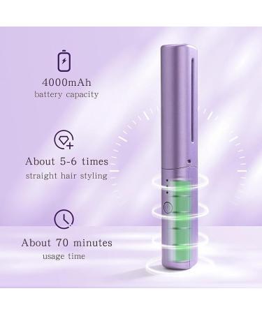 Rechargeable Mini Hair Straightener & Straightening Brush - Portable Cordless Travel Hair Tool with 3 Temperature Settings (Green - Buy Online on GoSupps.com