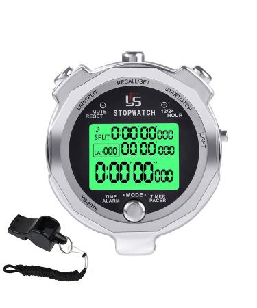 Rolilink Stopwatch,Metal Stop Watch for Sports with Backlight 100 Laps Memory Waterproof Stopwatches Timer for Sports and Competitions 100 Lap With Backlight