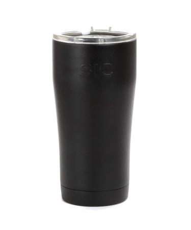 Seriously Ice Cold SIC 20 Oz. Double Wall Vacuum Insulated 18/8 Stainless Steel Travel Tumbler Mug | Powder Coated with Splash Proof BPA Free Lid | Coffee, Tea, Wine, and Cocktails (Tuff Matte Black)