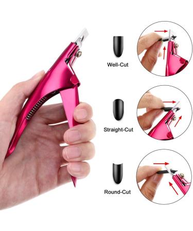 Professional Stainless Steel Acrylic Nail Tips Clipper Cutter - False Nails/Fake Nails/Artificial Nails Trimmers for Nail Manicure Pedicure Clip Tool for Home Nail Art DIY (Rose Red) - Buy Online on GoSupps.com