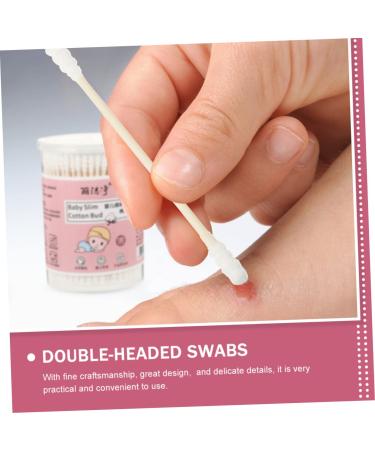 Organic Cotton Swab Tips for Babies & Makeup - 4 Boxes of Premium Ear & Head Swabs - 7.3x0.4cm White - Buy Online on GoSupps.com