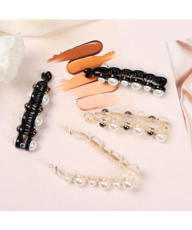 2pcs Rhinestone Pearl Banana Claw Ponytail Hair Clips - Stylish Hair Accessories for Effortless Elegance - Buy Online on GoSupps.com