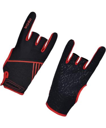 Heallily Professional Non-Slip Bowling Gloves - Comfortable Half-Finger Accessories (L/XL Red) - International Shipping Available - Buy Online on GoSupps.com