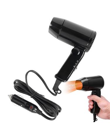 Travel Hairdryer Fast Drying Foldable Hair Blower Window Defroster For Camping Hair Dryer With Folding Handle Dual Voltage Compact Hair Dryer Portable Folding Hair Drier For Convertible Car