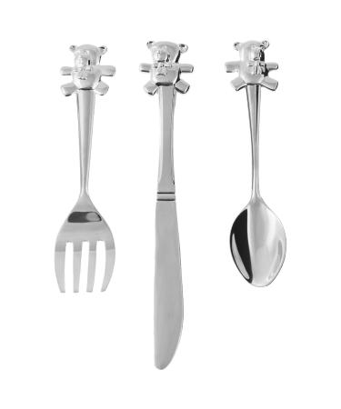 Baby Silver Plated Cutlery Set 3 Piece Keepsake - Teddy Bear 3139