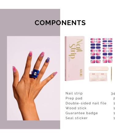 NAILOG Semi Cured Gel Nail Strips 34 pcs Salon-Quality Gel Nail Stickers Long Lasting Nail Wraps for Women with Soft Gel Finish at Dust - Buy Online on GoSupps.com