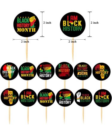 Black History Month Cupcake Toppers Decorations Celebrate Black History Party Dessert Cupcake Toppers for African American Black History Month Holiday Party Supplies - Buy Online on GoSupps.com