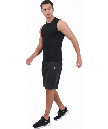 Hoplynn 1/4 Compression Shirt for Men - Sleeveless Training Tank Tops - Sporty Gym Undershirt in Black/Gray/White | Perfect for Running & Workouts - Buy Online on GoSupps.com