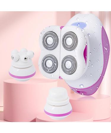 SH-RUIDU Women's 3-in-1 Electric Razor - Portable Painless Bikini Trimmer Facial Cleaning Brush & Hair Remover for Face Body Legs & Lips - Shop Internationally - Buy Online on GoSupps.com