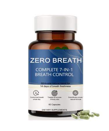 Slifthistle Zero Breath Bad Breath Capsules 7-in-1 Body Deodorizing Supplement with Chlorophyllin Mint Extract Probiotic Blend Oral Freshness in 14 Days