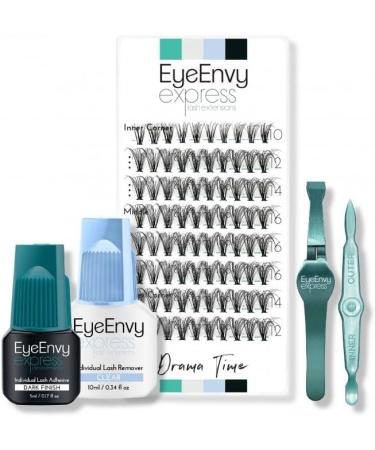 EyeEnvy Express Lash Extensions 'POP Like a Pro' Drama Time Cluster Lashes 3D Thick Mink Individual Eyelash Clusters (18mm - Extra Long Plus) - Buy Online on GoSupps.com