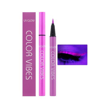 Neon Liquid Eyeliner - Colorful Waterproof Smudge-Proof Neon Liquid Eyeliner - Colorful Eyeliner for Halloween Parties Eye Face Body Paint Makeup Shakven Purple D