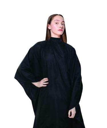 Cricket NeoSupreme Comfort Collar Static Free Hair Cutting Cape for Women Men Adults Metal Snap Neck Closure Haircut Hair Color Cape Black