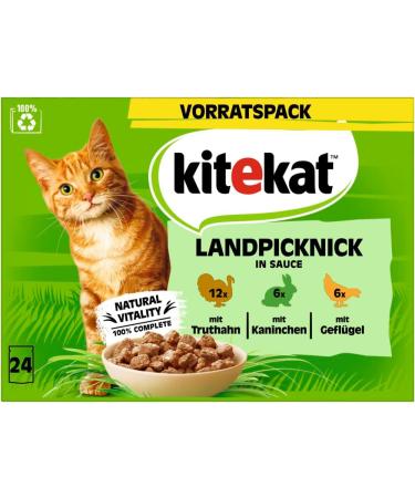 KITEKAT Pack of 24 sachets of 85g - For country picnics in sauce - Buy Online on GoSupps.com