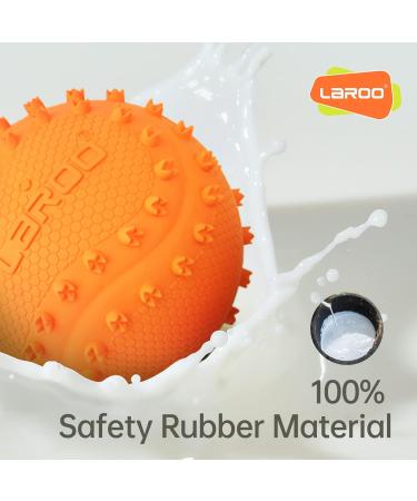 Buy Laroo Durable Natural Rubber Dog Ball - Squeaker Toy for Small & Large Dogs - 6.5cm Orange - Buy Online on GoSupps.com