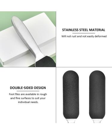 1 Stainless Steel Cuticle Remover Equipped with 10 Sandpaper Sheets and 1 Plastic Foot File Double-Sided Foot File Foot Cleaner Suitable for Wet and Cracked Feet - Buy Online on GoSupps.com