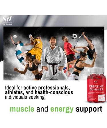 SW Creatine Gummies - Strawberry Flavour - 3000mg Creatine Monohydrate - Muscle Growth & Fast Recovery - Pre-Workout Supplement - Gluten Free & Vegan - Buy Online on GoSupps.com