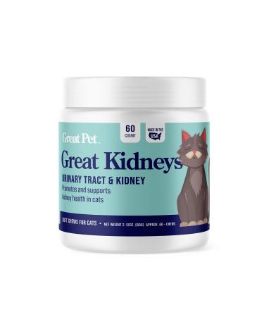 Great Kidneys - Natural Cat Kidney Support Treats - Kidney Function and Renal Health Supplement Chews for Cats - Chicken Flavor - Made in USA