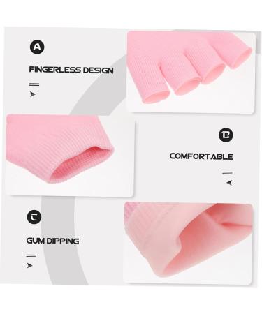 Healeved 2 Pairs Gel Moisturizing Gloves Bedtime Spa Gloves Skin Care Gel Gloves Hand Lotions Gloves for Women Fingerless Knitted Gloves Cotton Soft Man Dipping Hand Gloves Pink Protection - Buy Online on GoSupps.com