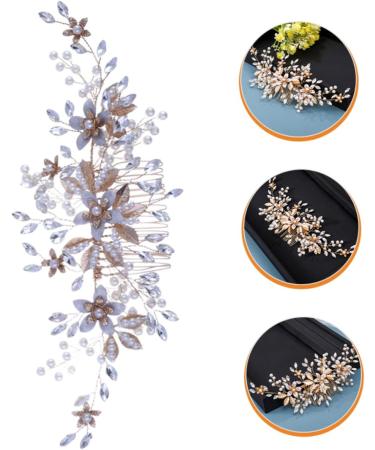 Ipetboom Headgear Rhinestone Hair Accessories Wedding Hair Clips Bridal Clip Crystal Hair Charms Bridal Hair Accessories Rhinestone Hair Clip Bridal Headpiece Tiara Pearl Comb Bride Metal - Buy Online on GoSupps.com