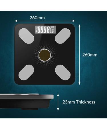 Shoreline Energy Body Scale - Weight & Body Composition Measurements - Bio Impedance Analysis Technology for Accurate Tracking - Multiple Users Allowed - Includes Measuring Tape & Fat Calliper Black - Buy Online on GoSupps.com