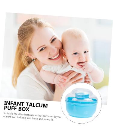 2 Sets Powder Puff Box Makeup Powder Puff Baby After- Talcum Powder Puff Body Nursing Supplies Child 10x10cm Blue - Buy Online on GoSupps.com