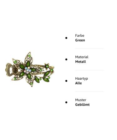 FRCOLOR Vintage Women s Flower Crystal Hair Clips - Elegant Green Hair Accessories for International Shipping - Buy Online on GoSupps.com
