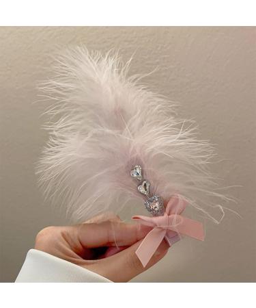 AJTUTUS Bowknot Feather Hair Clip for Girl 1920s Women FlapperCostume Hair Clip Side Hairclip Furry Hair Barrettes Accessories - Buy Online on GoSupps.com