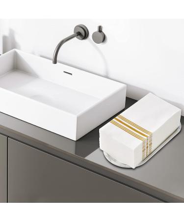 Vplus 300 Pack Disposable Guest Towels - Soft, Absorbent Linen Feel Napkins for Bathroom, Kitchen, Parties - Ideal for Dinners, Weddings, and Christmas - Gold - Buy Online on GoSupps.com