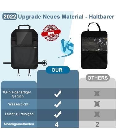 Ezilif Backrest Protection for Cars | Waterproof Car Seat Organizer for Kids | 2-Piece Kick-Mat with Tablet Pocket - Buy Online on GoSupps.com