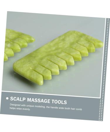 Beavorty Jade Massage Comb - Natural Gua Sha Tools for Scalp Massage & Hair Loss Relief | Green Ridge & Yellow Jade - Buy Online on GoSupps.com
