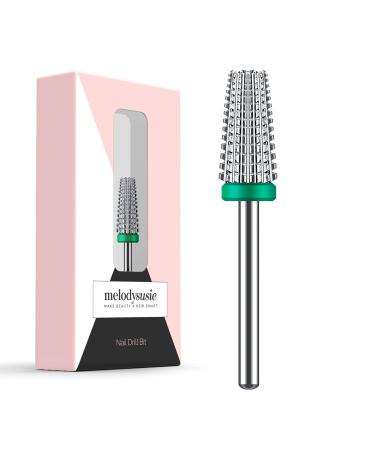 MelodySusie 5 in 1 Nail Drill Bit 3/32'', Professional Tungsten Carbide Nail Bit for Acrylic Hard Gel Nail Fast Remove, Two Way Rotate for Left and Right Handed, Manicure Supply 5 in 1 Bit Straight Cut