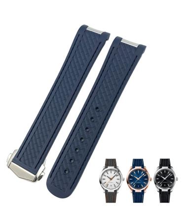 IoTup watch bracelet made of rubber with curved end suitable for Omega Seamaster 300 AT150 Aqua Terra 8900 Speedmaster Silicone wrap bracelet 19 mm 20 mm 19 mm ACHAT