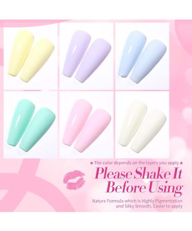 BORN PRETTY Pastel Gel Nail Polish Set - Macaroon Spring Summer Colors - 6Pcs Sweet Pink White Candy Gel Varnish - Soak Off U V/LED Lamp - DIY Nail Salon Manicure Kit - Gift for Women - Buy Online on GoSupps.com