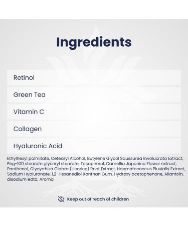 Retinol Cream for Face & Neck - Anti-Aging Collagen & Hyaluronic Acid Moisturizer with Vitamin C for Fine Lines & Wrinkles | Unisex Skin Care - Buy Online on GoSupps.com