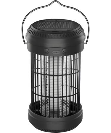 Solar Bug Zapper Lantern Qumox 2-in-1 Portable & Rechargeable Mosquito Zapper with 4000mAh Battery & LED Night Light 4000V Electric Fly Zapper for Outdoor Patio Backyard Garden - Buy Online on GoSupps.com