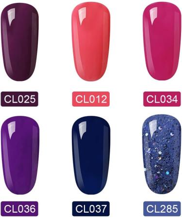 LagunaMoon Gel Nail Polish Set - 6 High-Shine Pink Purple Blue Black Colours for Salon Quality DIY Manicure - UV LED Soak Off Varnish Kit - Buy Online on GoSupps.com