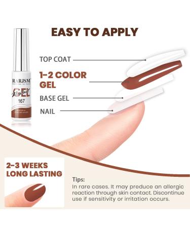 RARJSM Nail Art Gel Liner Set - Nude Pink Brown Skin Tone Painting Striping Polish - 6pcs, UV LED Curing, 8ml, Thin Sharp Brush - DIY Salon Swirl Design - Buy Online on GoSupps.com